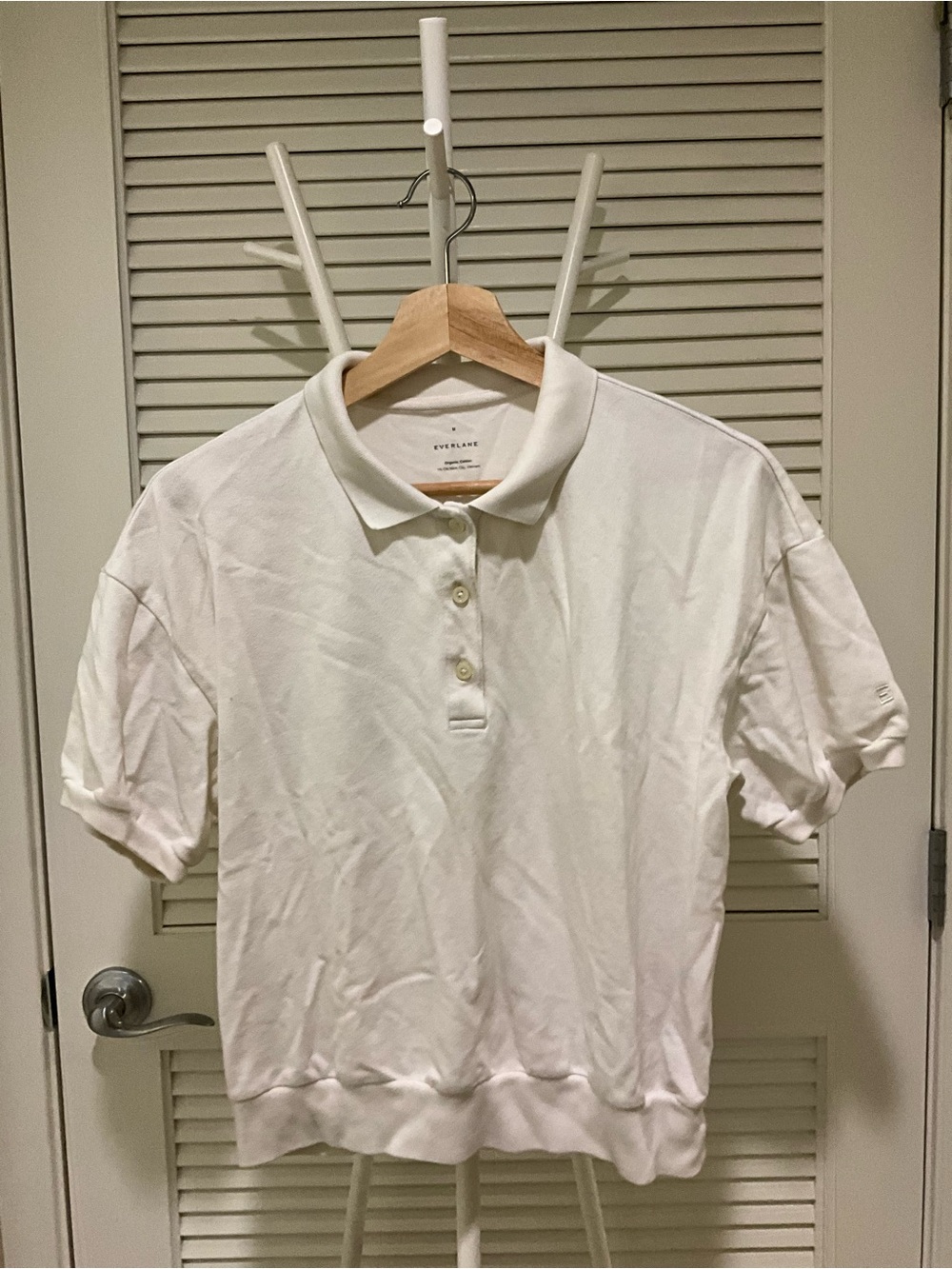 Everlane White oversized organic cotton polo short sleeve tee